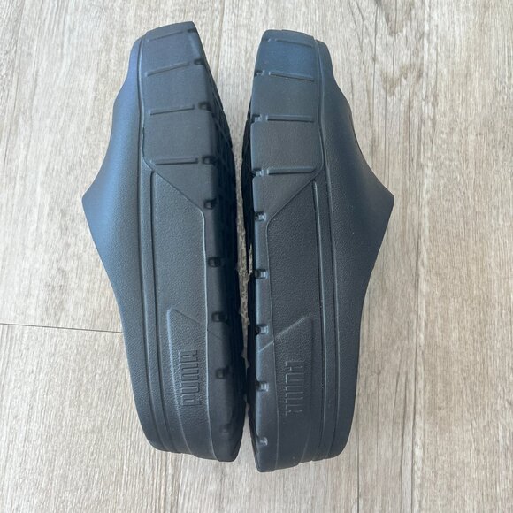 Womens Puma Black Platform Slides - 6 - Picture 4 of 6